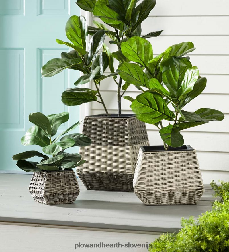 pleteni sadilniki za notranjo in zunanjo uporabo, komplet 3 Plow & Hearth 2V4608981 dvorišče & vrt