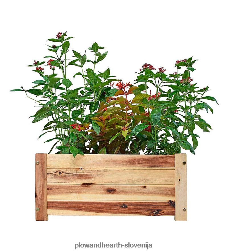 pravokotni sadilnik za akacijev les Plow & Hearth 2V4608918 dvorišče & vrt