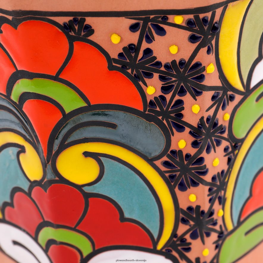 srednje osmerokotna vaza za rože talavera Plow & Hearth 2V4608957 dvorišče & vrt