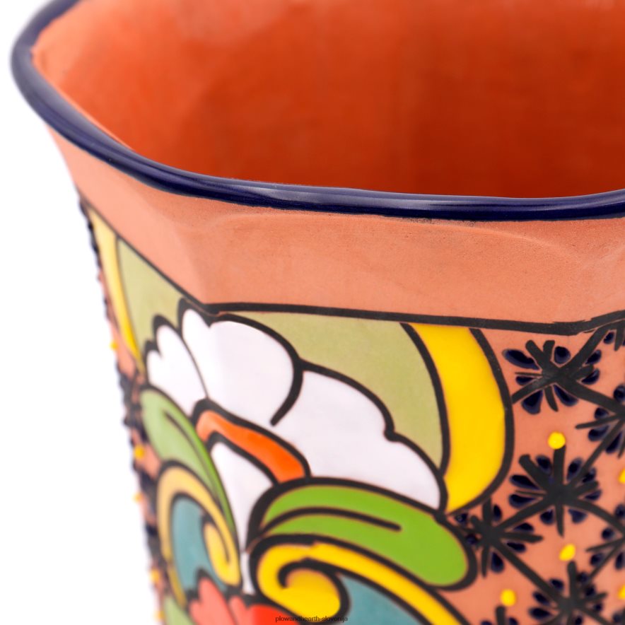 srednje osmerokotna vaza za rože talavera Plow & Hearth 2V4608957 dvorišče & vrt