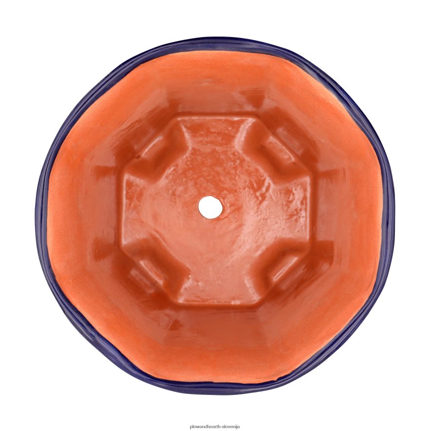 srednje osmerokotna vaza za rože talavera Plow & Hearth 2V4608957 dvorišče & vrt