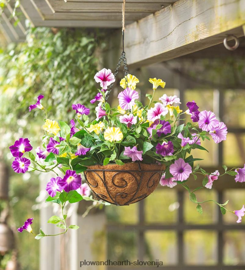 viseča košara umetna petunija - vijolična Plow & Hearth 2V4608968 dvorišče & vrt