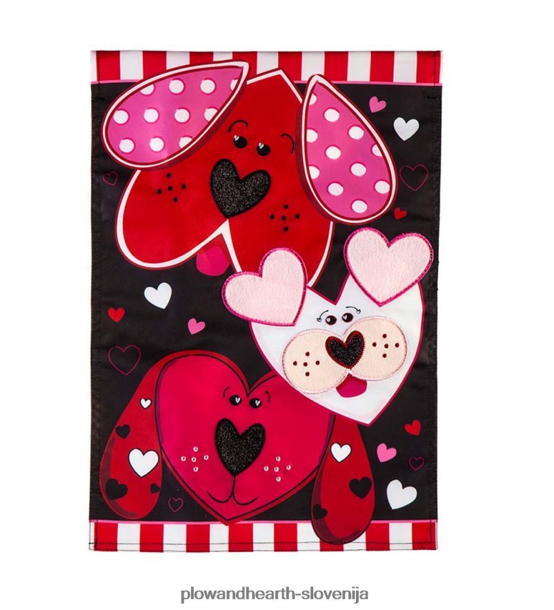 vrtna zastavica z aplikacijo puppy love Plow & Hearth 2V4608573 dvorišče & vrt