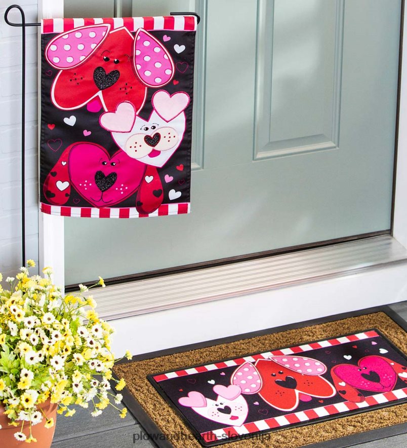 vrtna zastavica z aplikacijo puppy love Plow & Hearth 2V4608573 dvorišče & vrt