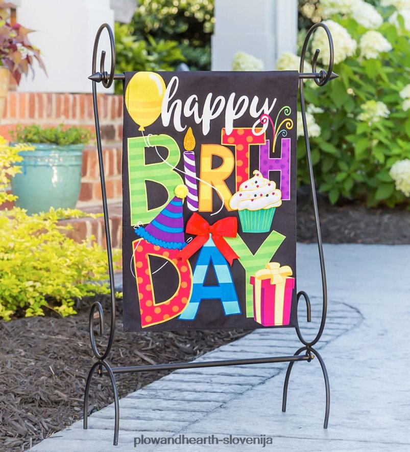 zastavica za vrtno platno za vse najboljše Plow & Hearth 2V4608326 dvorišče & vrt