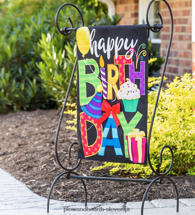 zastavica za vrtno platno za vse najboljše Plow & Hearth 2V4608326 dvorišče & vrt