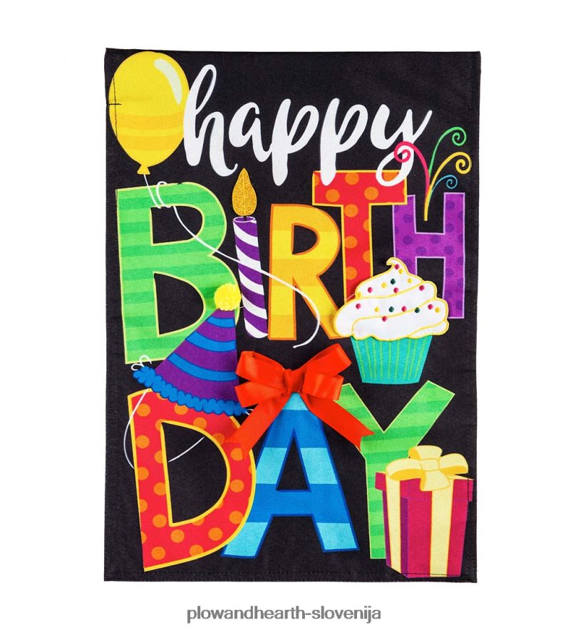 zastavica za vrtno platno za vse najboljše Plow & Hearth 2V4608326 dvorišče & vrt