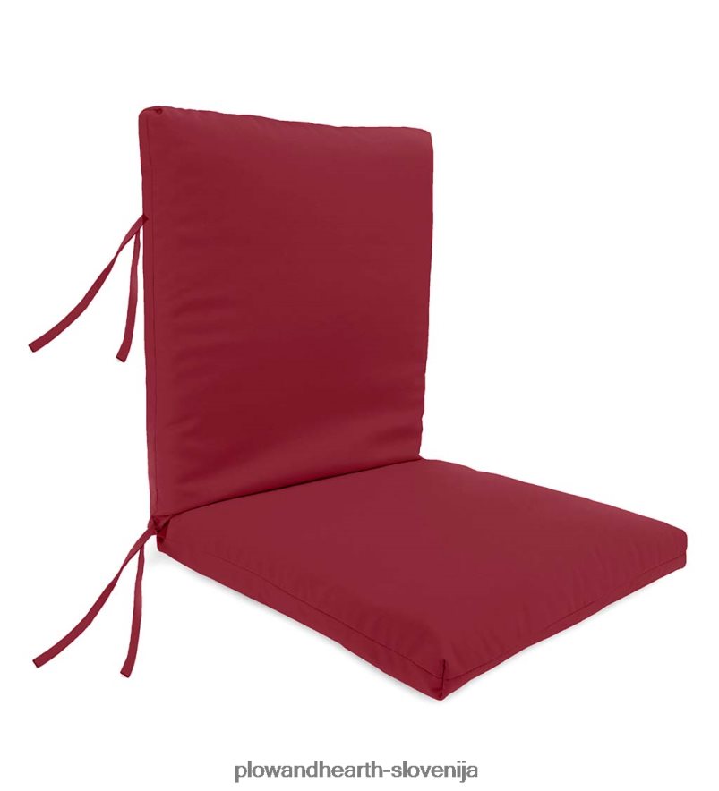 klasična blazina za klubski stol z vezmi, 22 x 44 x 4 - umirjeno modra Plow & Hearth 2V46081188 gospodinjska posoda