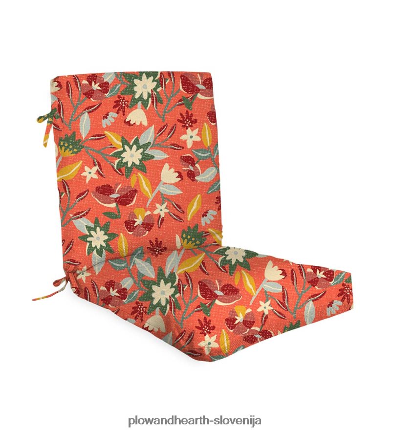 klasična blazina za klubski stol z vezmi, 22 x 44 x 4 - umirjeno modra Plow & Hearth 2V46081188 gospodinjska posoda