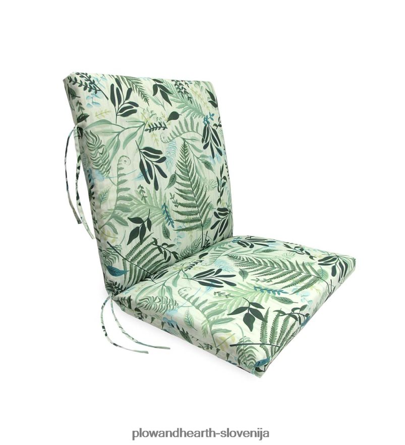 klasična blazina za klubski stol z vezmi, 22 x 44 x 4 - umirjeno modra Plow & Hearth 2V46081188 gospodinjska posoda