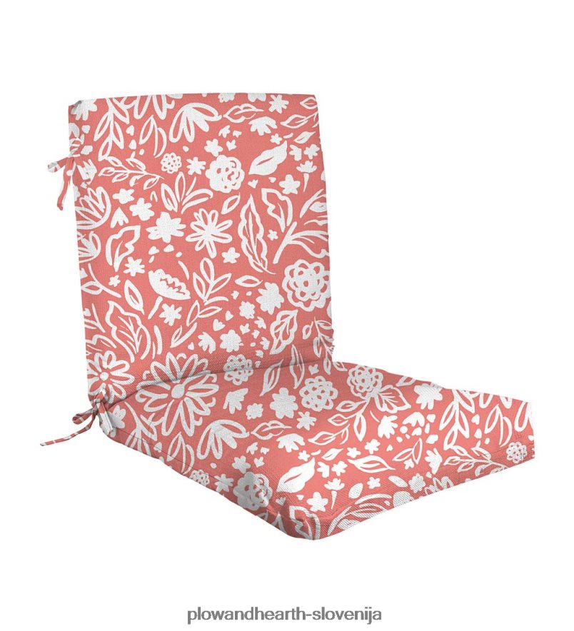 klasična blazina za klubski stol z vezmi, 22 x 44 x 4 - umirjeno modra Plow & Hearth 2V46081188 gospodinjska posoda