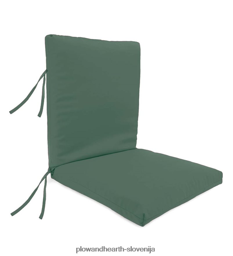 klasična blazina za klubski stol z vezmi, 22 x 44 x 4 - umirjeno modra Plow & Hearth 2V46081188 gospodinjska posoda