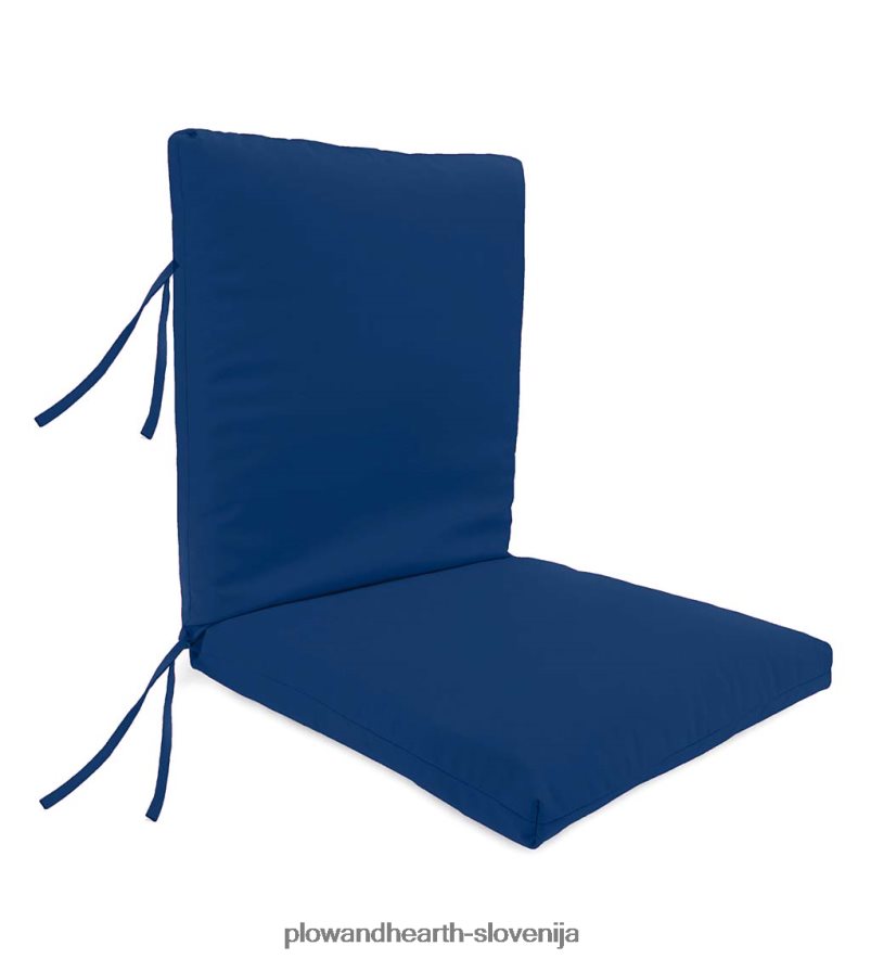 klasična blazina za klubski stol z vezmi, 22 x 44 x 4 - umirjeno modra Plow & Hearth 2V46081188 gospodinjska posoda