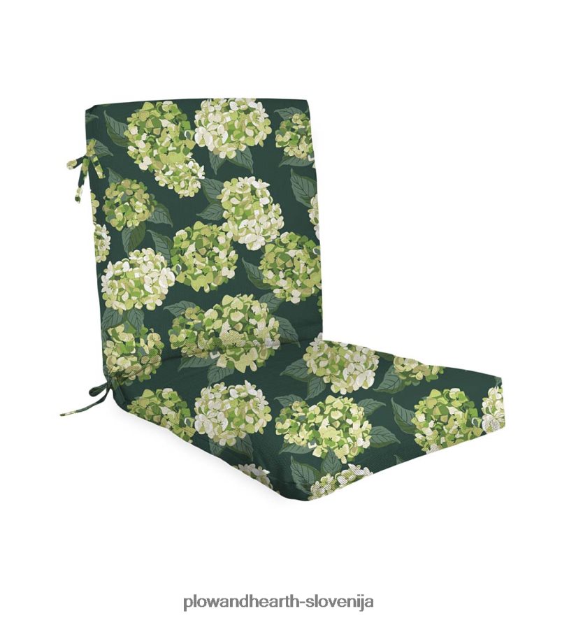 klasična blazina za klubski stol z vezmi, 22 x 44 x 4 - umirjeno modra Plow & Hearth 2V46081188 gospodinjska posoda