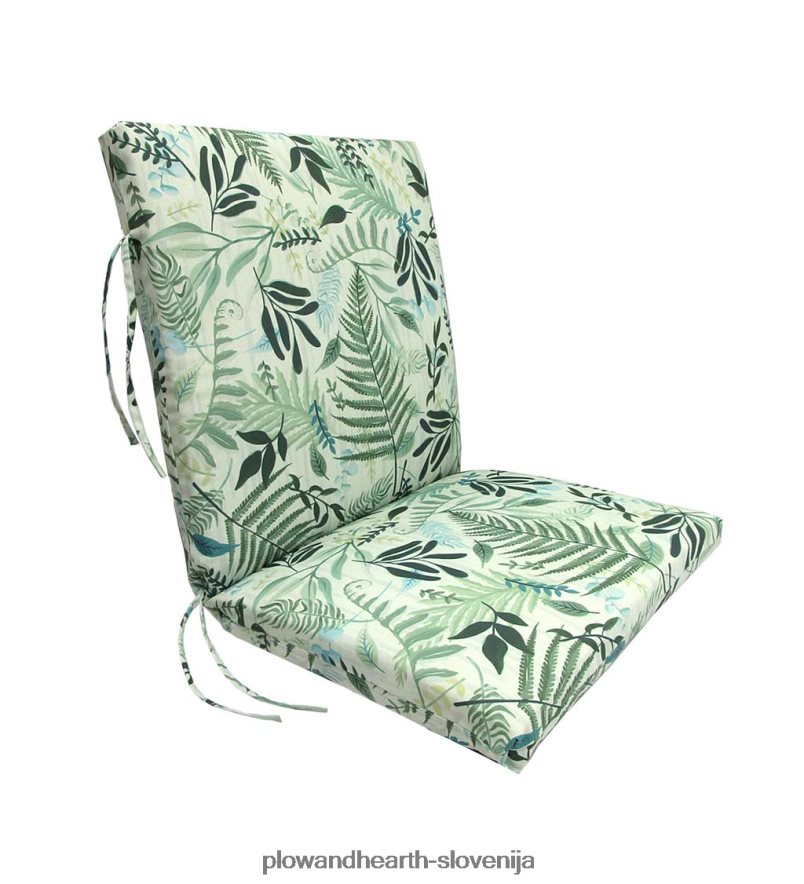 poliestrska klasična velika klubska blazina za stol z vezmi, 44 x 22 s tečajem 22 od spodaj - gozdno zelena Plow & Hearth 2V46081202 gospodinjska posoda