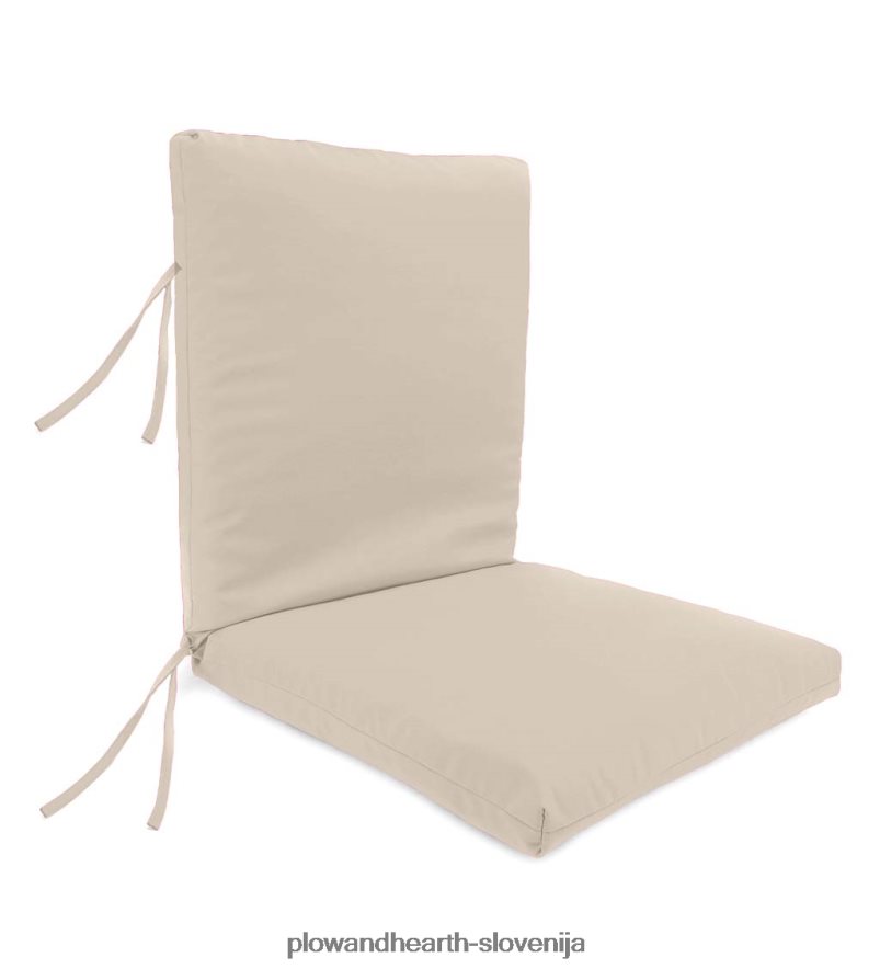 poliestrska klasična velika klubska blazina za stol z vezmi, 44 x 22 s tečajem 22 od spodaj - gozdno zelena Plow & Hearth 2V46081202 gospodinjska posoda