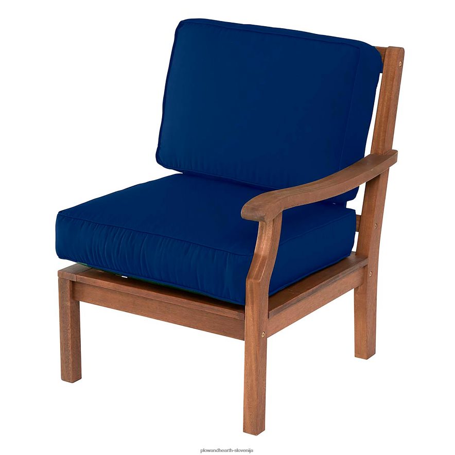 sekcijski stol claremont z levim naslonom za roke z blazinami - mornarsko modra Plow & Hearth 2V46083218 gospodinjska posoda