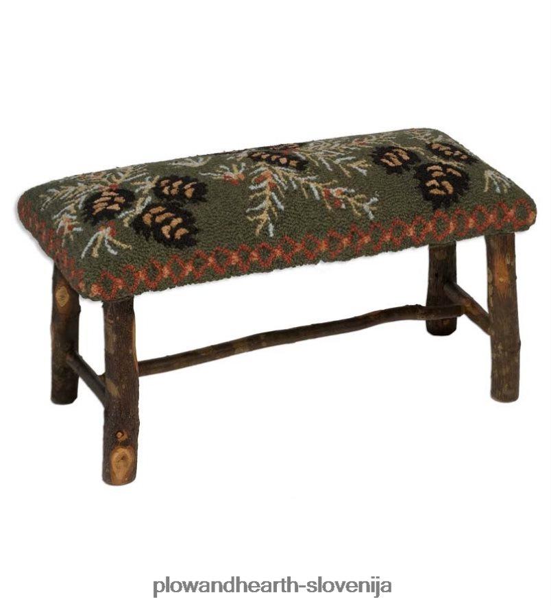 klop iz borovega stožca, ročno zapeta iz volne in hikorija Plow & Hearth 2V46082070 gospodinjska posoda