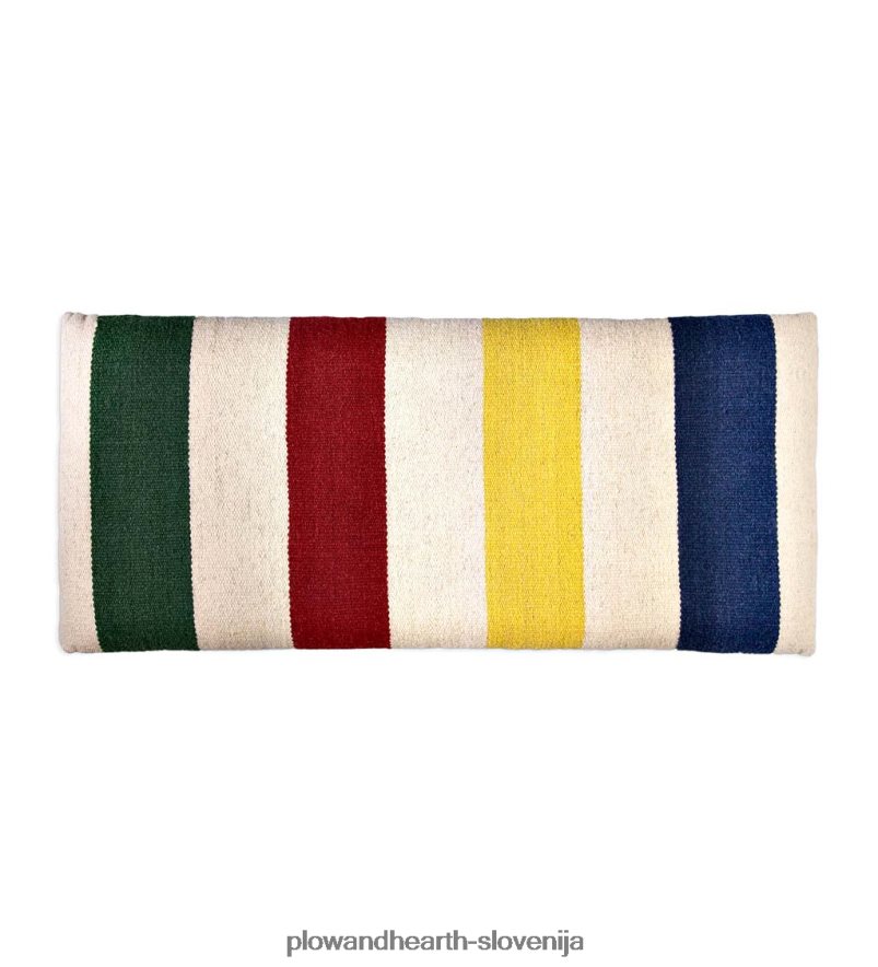 klop iz volne in hikorija, ročno vpeta v srednje barvne bloke Plow & Hearth 2V46082075 gospodinjska posoda