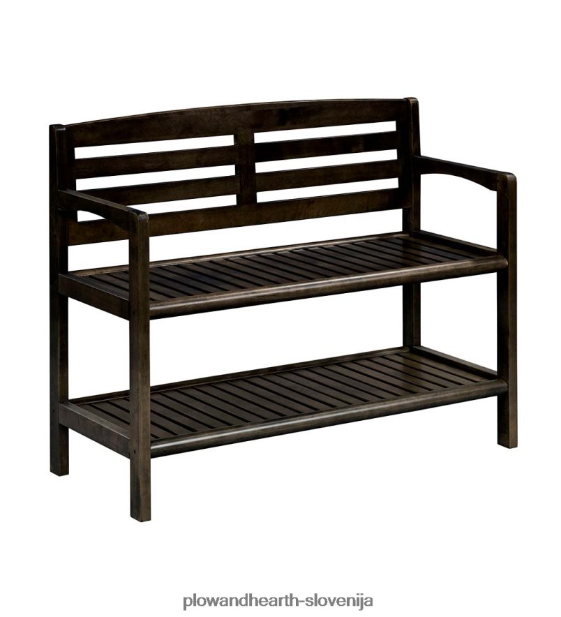 lesena vhodna klop - espresso Plow & Hearth 2V46082063 gospodinjska posoda