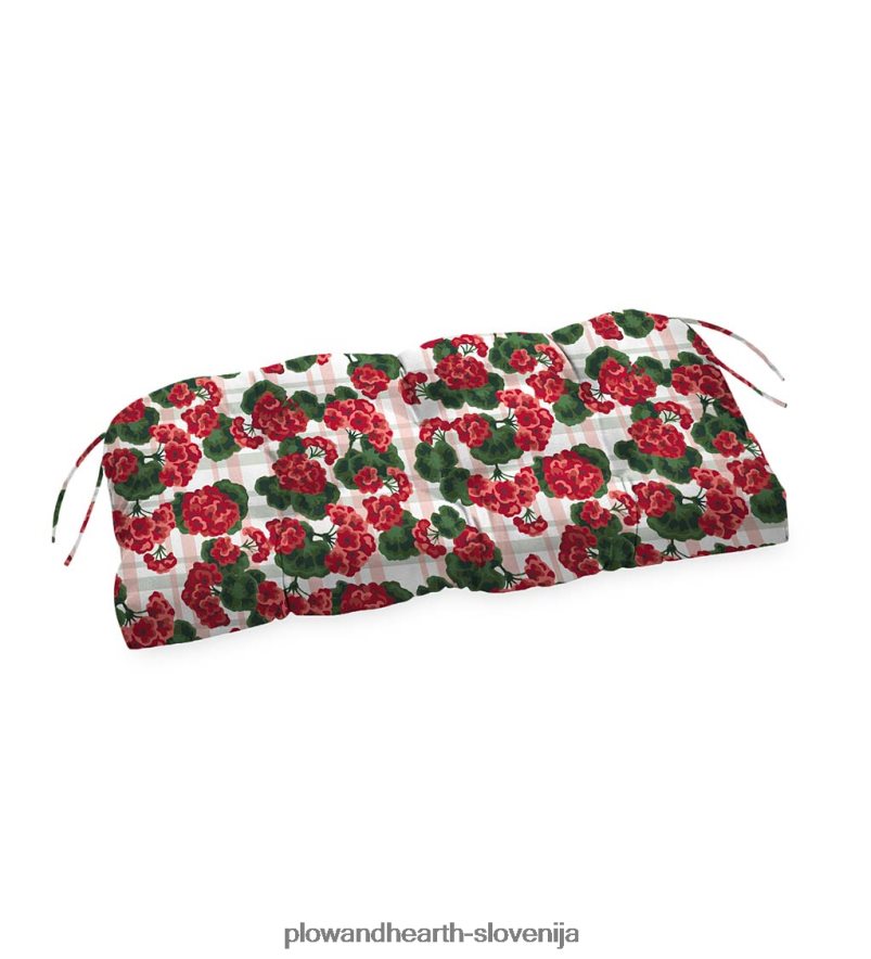 klasična blazina za gugalnico/klop z vezmi, 54 x 18 1/2 x 3 - mornarska skica s cvetjem Plow & Hearth 2V46081540 gospodinjska posoda