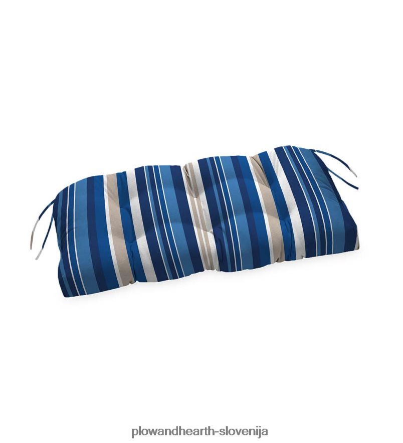 klasična blazina za gugalnico/klop z vezmi, 54 x 18 1/2 x 3 - mornarska skica s cvetjem Plow & Hearth 2V46081540 gospodinjska posoda