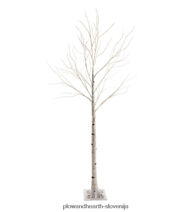 notranja/zunanja breza s toplo belo in večbarvnimi lučmi Plow & Hearth 2V46081481 gospodinjska posoda