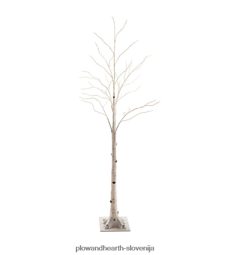 notranja/zunanja breza s toplo belo in večbarvnimi lučmi Plow & Hearth 2V46081481 gospodinjska posoda