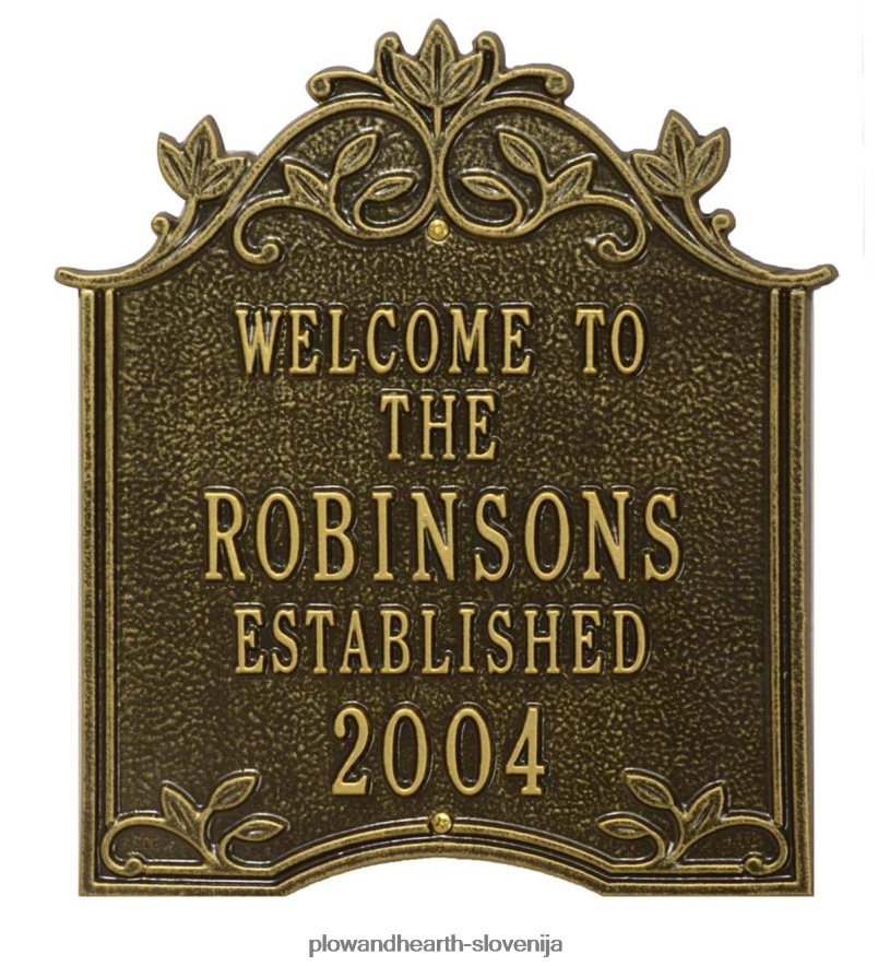 poročna tabla aluminij bršljan - bron/zlat Plow & Hearth 2V46081534 gospodinjska posoda