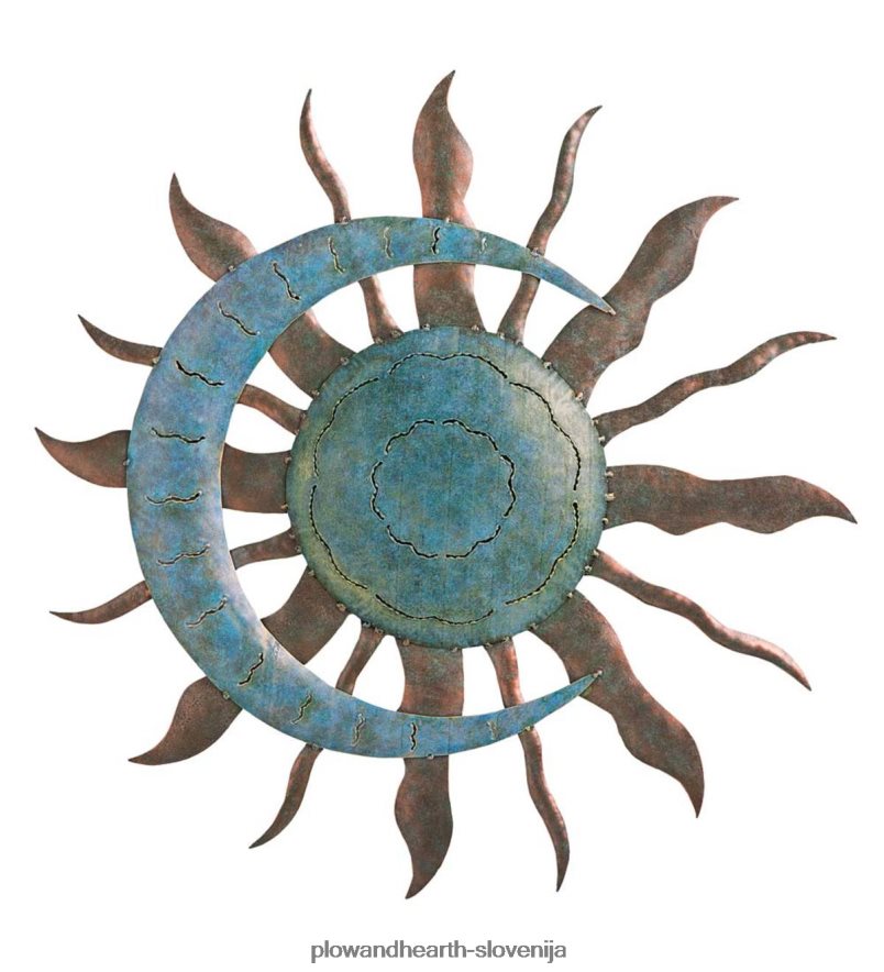 verdigris stenska slika sonca in lune Plow & Hearth 2V46081499 gospodinjska posoda