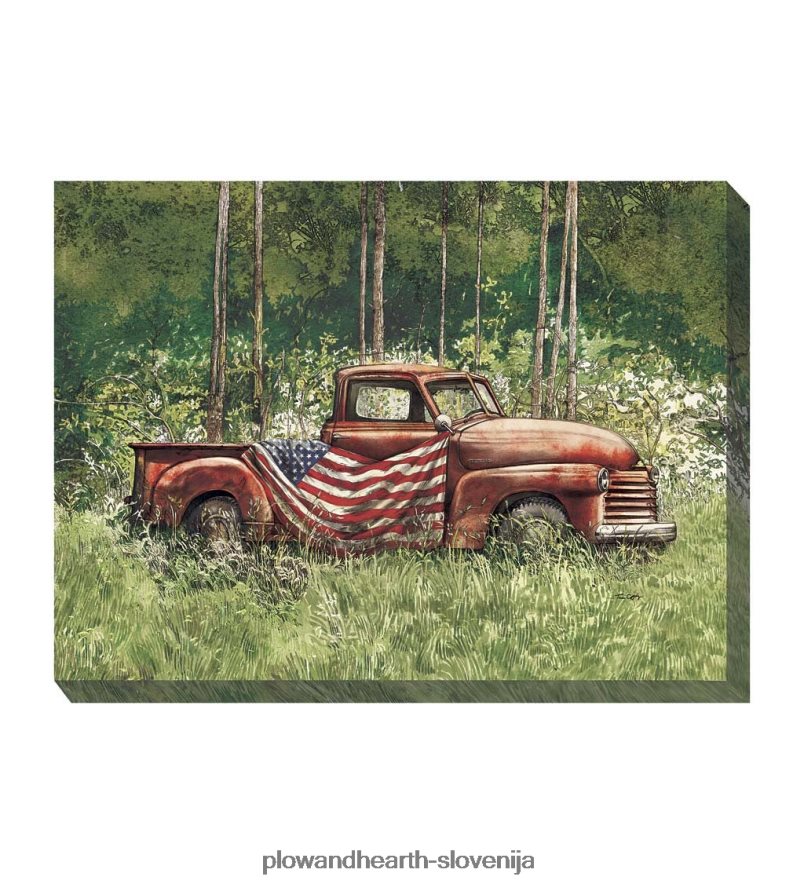 vintage patriot notranja/zunanja stenska umetnost na platnu Plow & Hearth 2V46081554 gospodinjska posoda