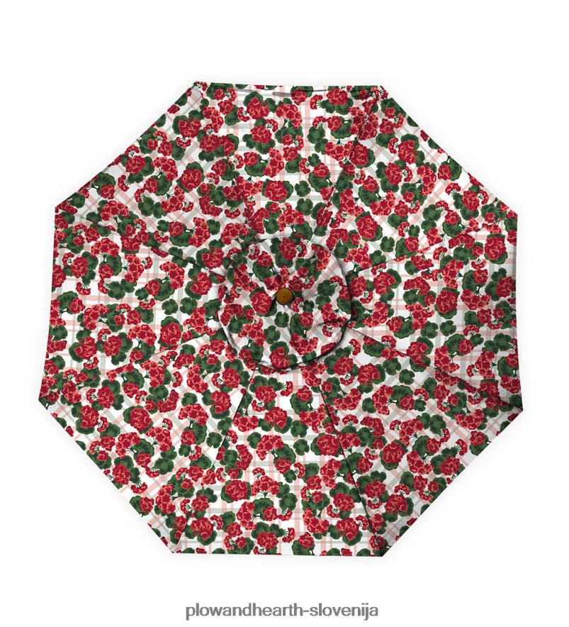 klasični patio market dežnik z aluminijasto palico, 7' dia. - skedenj rdeče Plow & Hearth 2V46081460 gospodinjska posoda