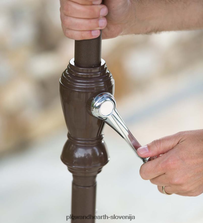 klasični patio market dežnik z aluminijasto palico, 7' dia. - skedenj rdeče Plow & Hearth 2V46081460 gospodinjska posoda