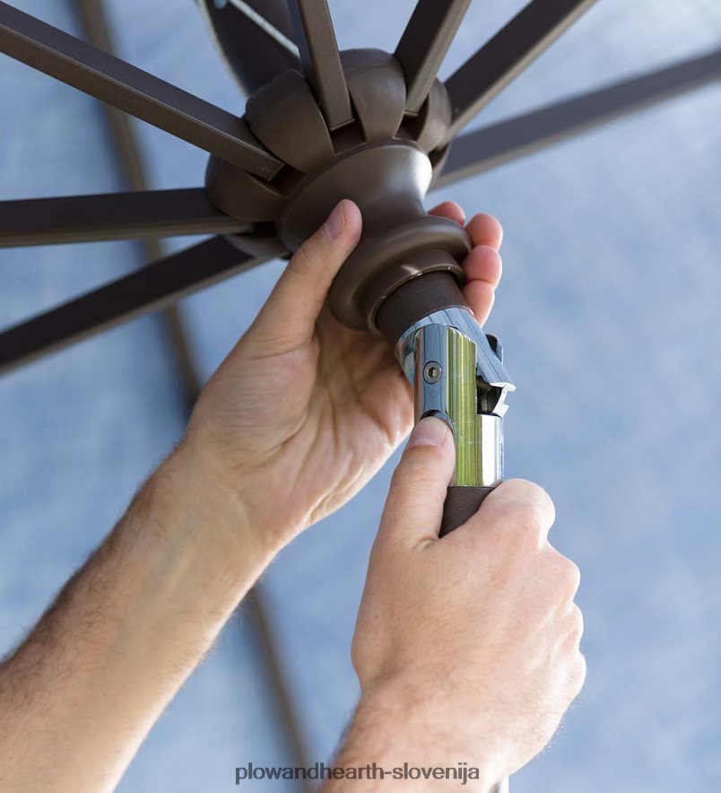 klasični patio market dežnik z aluminijasto palico, 7' dia. - skedenj rdeče Plow & Hearth 2V46081460 gospodinjska posoda