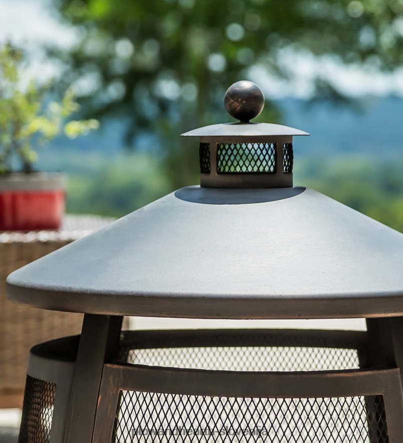 visoko bronasto kurišče z dimnikom Plow & Hearth 2V46081603 gospodinjska posoda