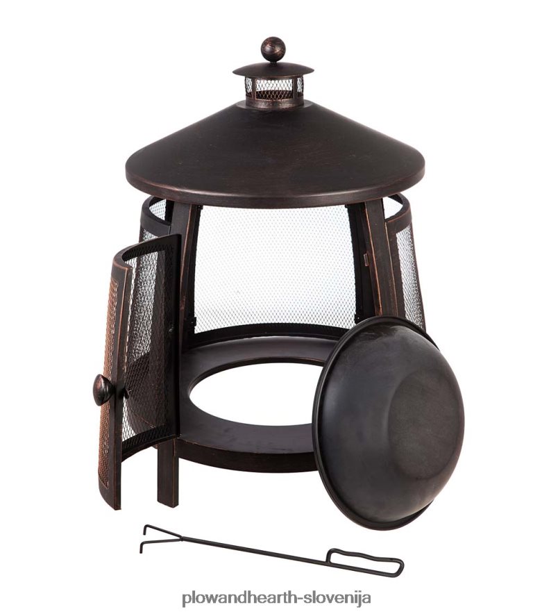 visoko bronasto kurišče z dimnikom Plow & Hearth 2V46081603 gospodinjska posoda