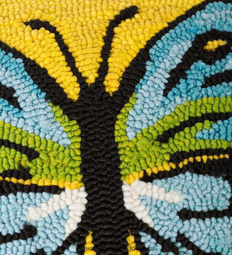 notranja/zunanja rumena polipropilenska blazina z metulji Plow & Hearth 2V46081269 gospodinjska posoda