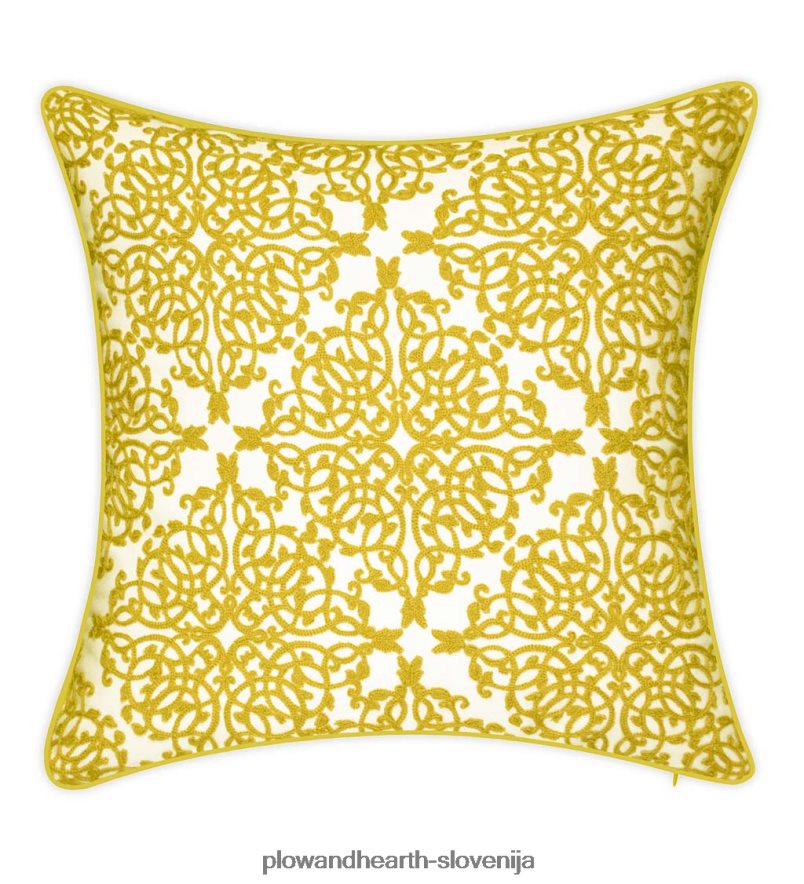 notranja/zunanja vezena blazina s čipko - črna Plow & Hearth 2V46081261 gospodinjska posoda