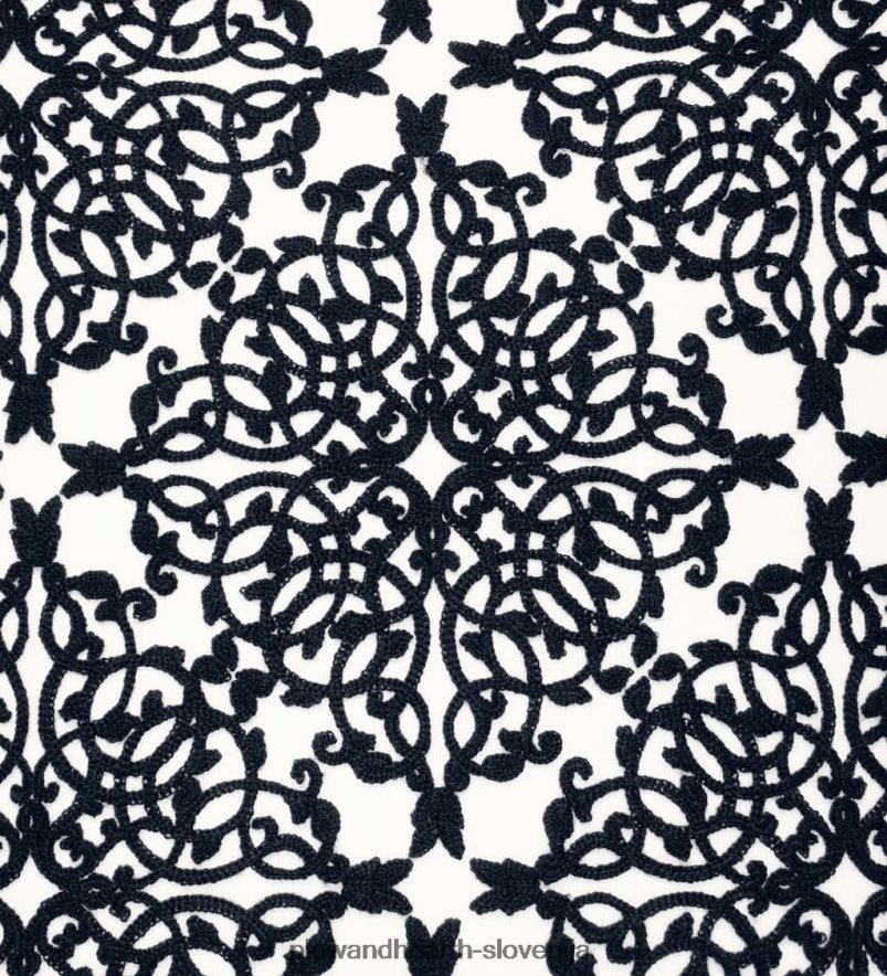 notranja/zunanja vezena blazina s čipko - črna Plow & Hearth 2V46081261 gospodinjska posoda