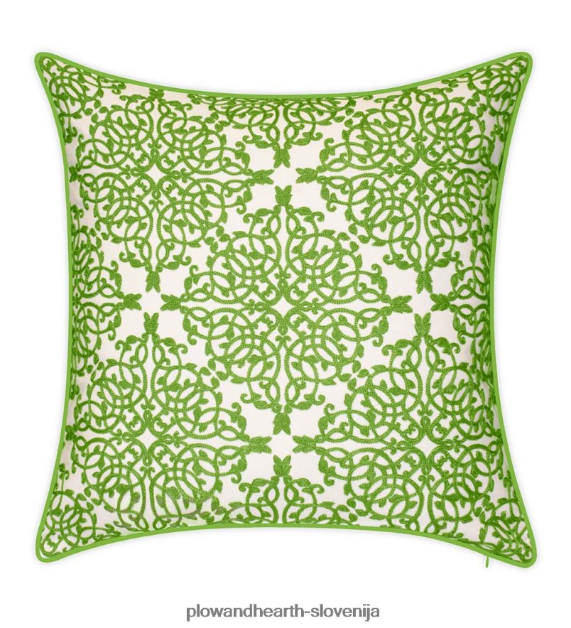 notranja/zunanja vezena blazina s čipko - črna Plow & Hearth 2V46081261 gospodinjska posoda