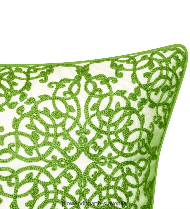 notranja/zunanja vezena blazina s čipko - črna Plow & Hearth 2V46081261 gospodinjska posoda