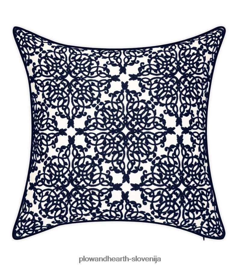 notranja/zunanja vezena blazina s čipko - črna Plow & Hearth 2V46081261 gospodinjska posoda