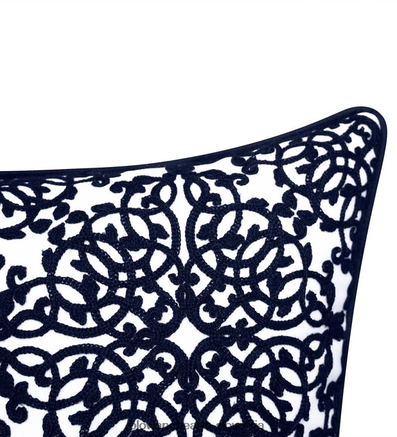 notranja/zunanja vezena blazina s čipko - črna Plow & Hearth 2V46081261 gospodinjska posoda