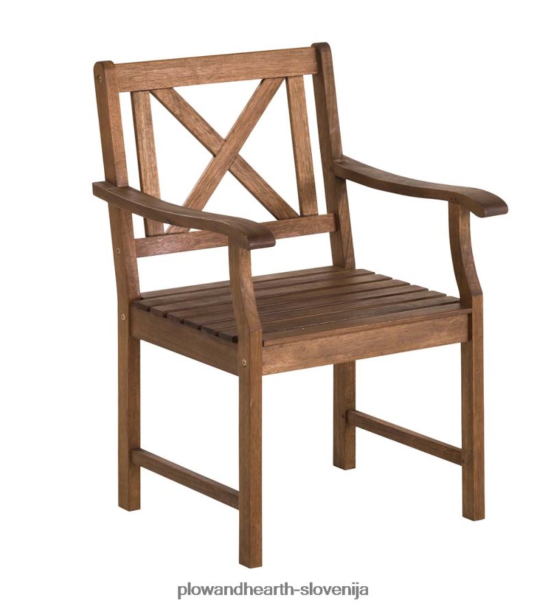 Claremont zunanje jedilno pohištvo, miza in stoli iz evkaliptusa Plow & Hearth 2V46081085 gospodinjska posoda