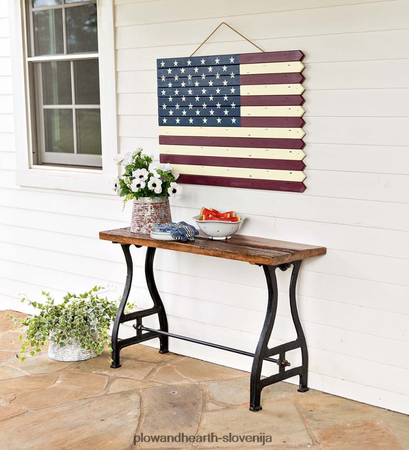 Konzolna mizica Birmingham iz predelanega lesa in kovine Plow & Hearth 2V46081109 gospodinjska posoda