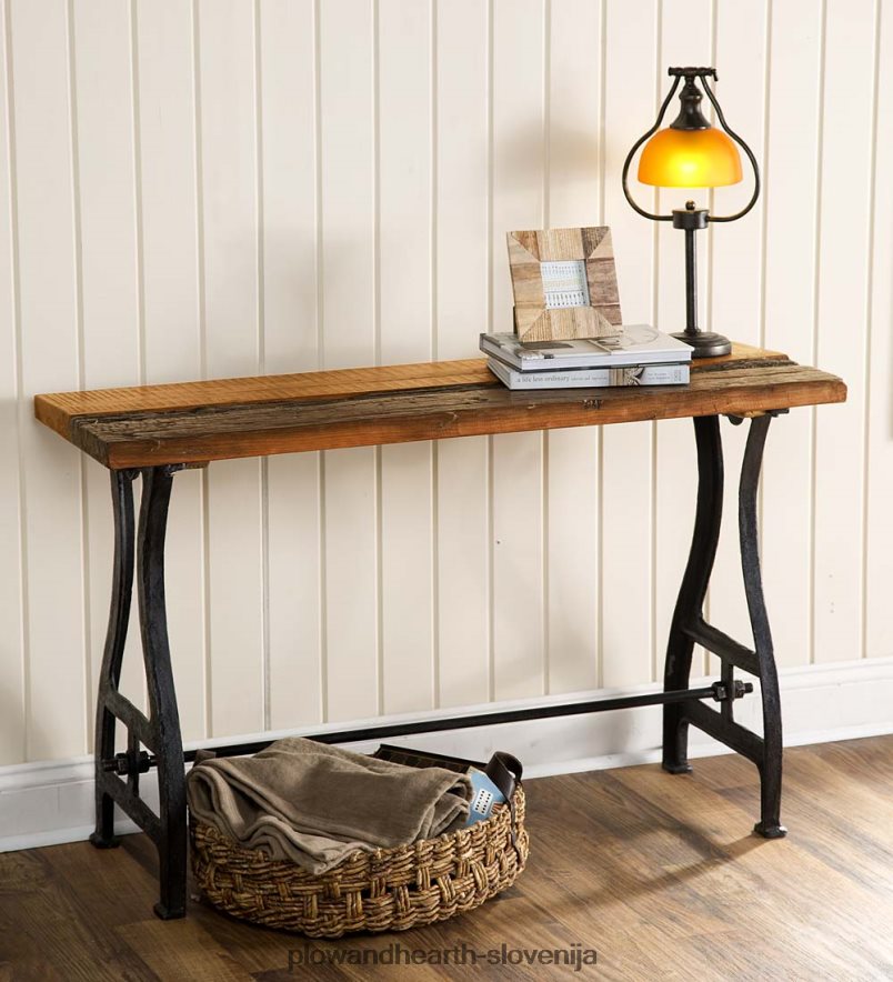 Konzolna mizica Birmingham iz predelanega lesa in kovine Plow & Hearth 2V46081109 gospodinjska posoda