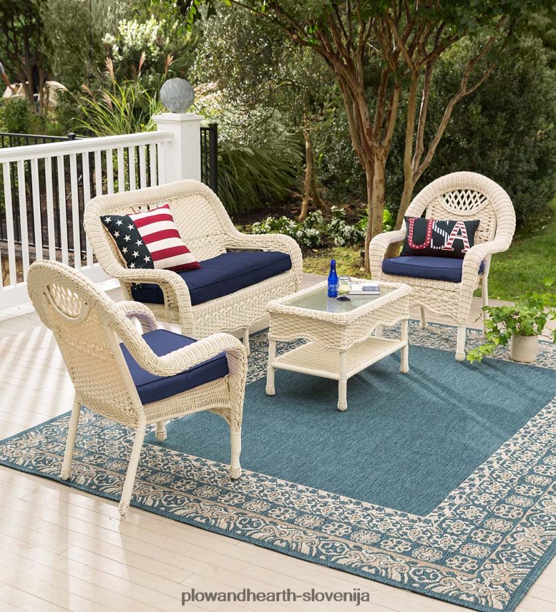 Prospect Hill pletena sedežna garnitura Plow & Hearth 2V46081091 gospodinjska posoda