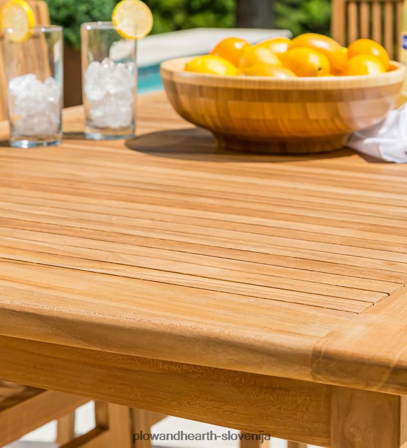 jedilna garnitura iz tikovine, 7-delna garnitura Plow & Hearth 2V46081103 gospodinjska posoda