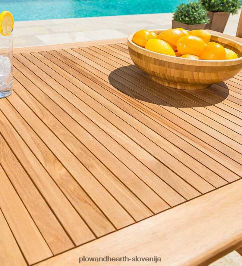 jedilna garnitura iz tikovine, 7-delna garnitura Plow & Hearth 2V46081103 gospodinjska posoda