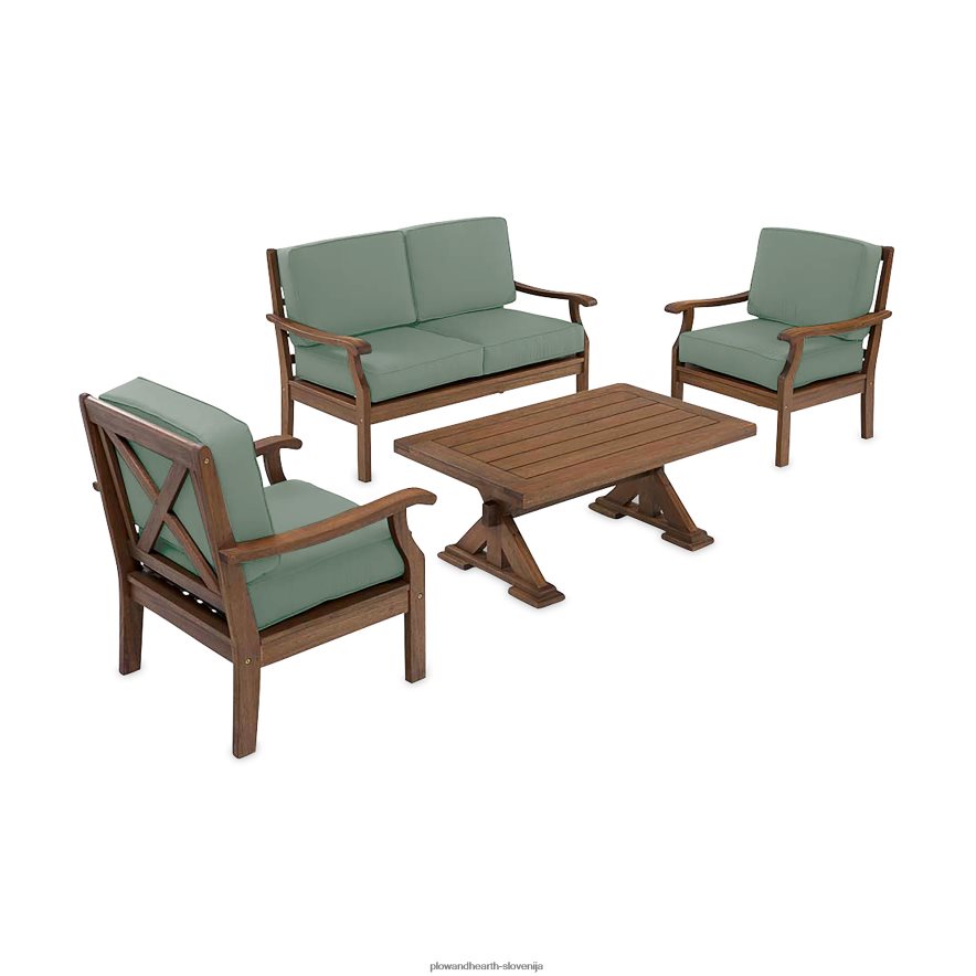 ljubezenska sedežna garnitura claremont z blazinami - polnočno mornarska Plow & Hearth 2V46081127 gospodinjska posoda